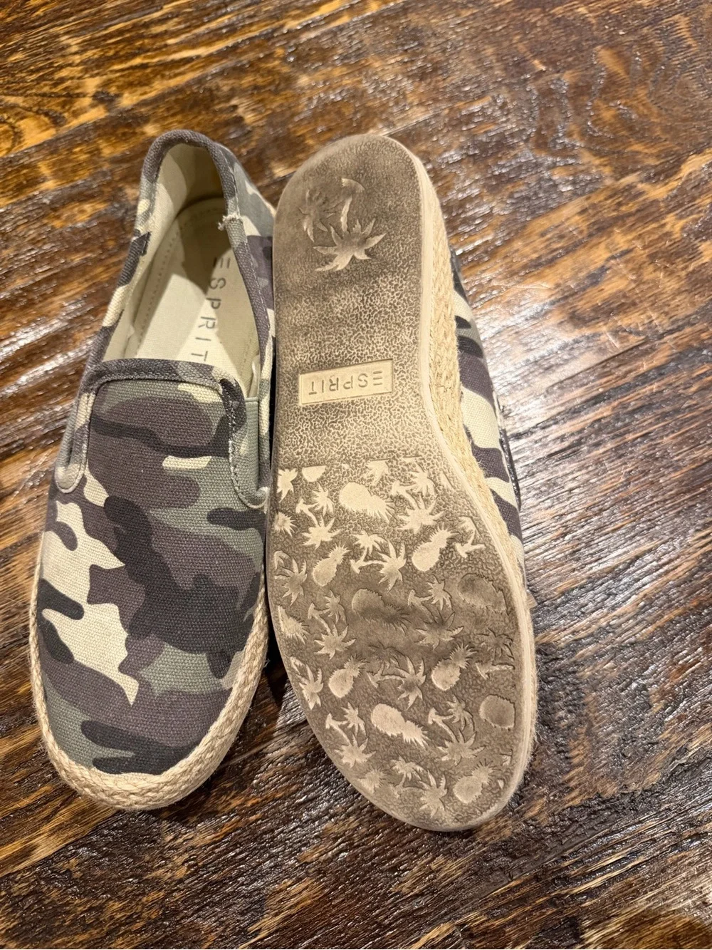 Esprit Women’s Erika Camouflage Slip-On Espadrilles - Green & Brown